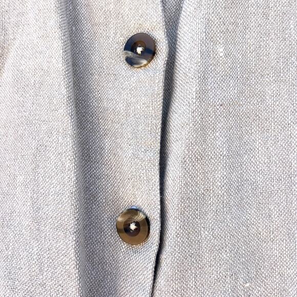 Filosofia Linen Coat Taupe XS Button Minimalist Sustainable Oversized Wabi-Sabi - Picture 5 of 10